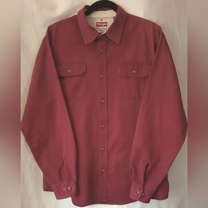 Vintage Wrangler Men's Brushpopper 100% Cotton Long Sleeve Western Shirt  Size L